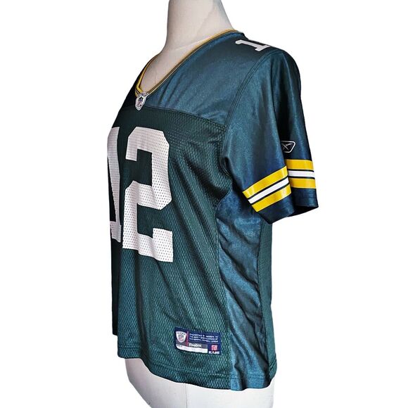 Aaron Rodgers 12 Green Bay Packers Jersey Womens Sz L Green Football Reebok NFL - Picture 5 of 7